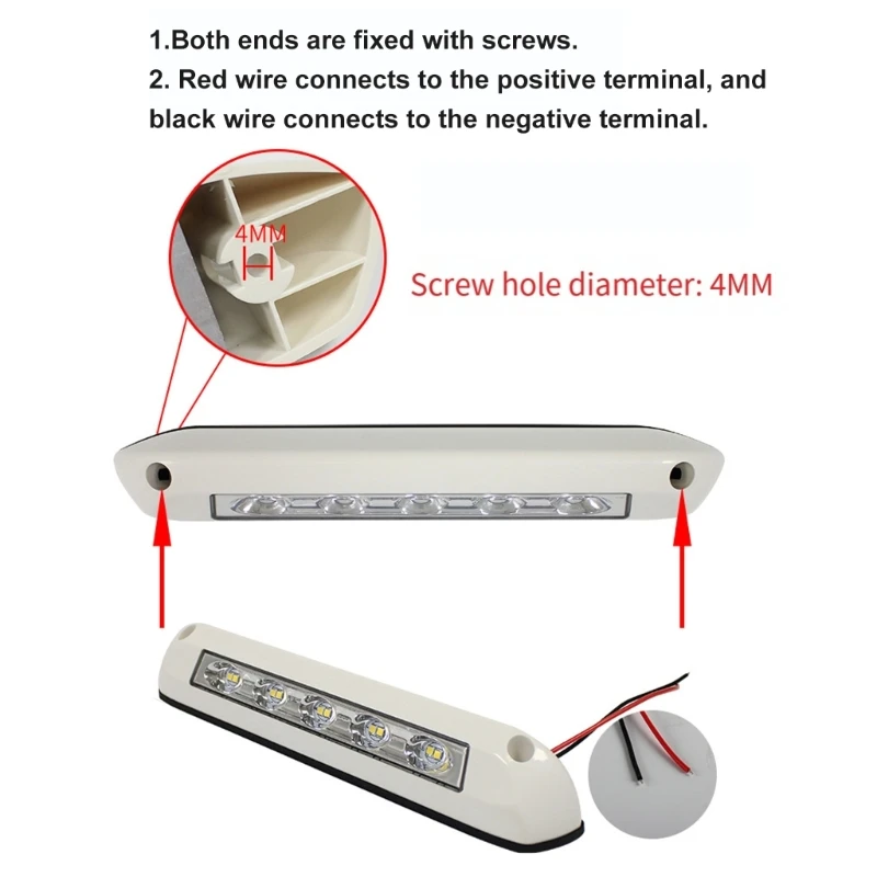 LED Motorhome Utility Light 12V Exterior Porch Lamp with 15 Beads for Trailer Wall and Boat Exterior Access Zones H8WE