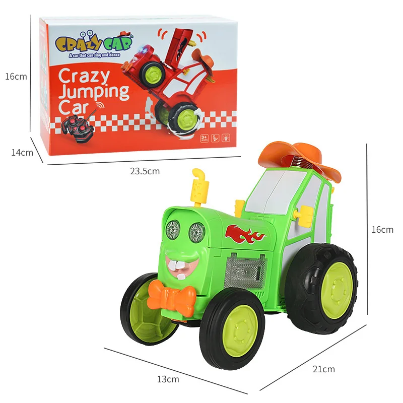 Crazy Jumping Car With Music Lights Vehicle Infrared Remote Control Stunt Cars Dance Walk Upright Rc Truck Funny Children Toys