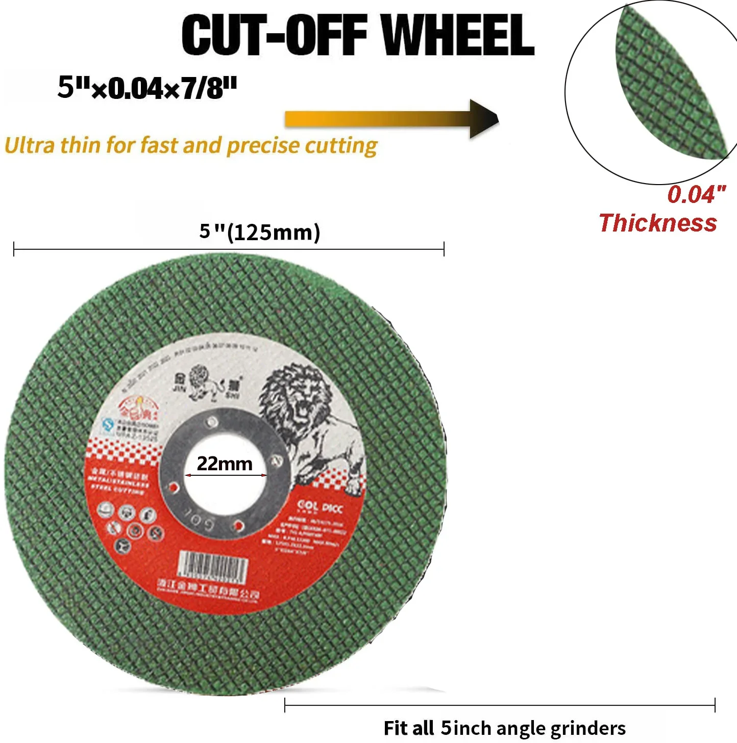 5/10pcs 5 Inch Circular Resin Saw Blade 125mm Metal Cutting Disc Angle Grinder Cutting Wheel for Steel Wood Copper Cutting