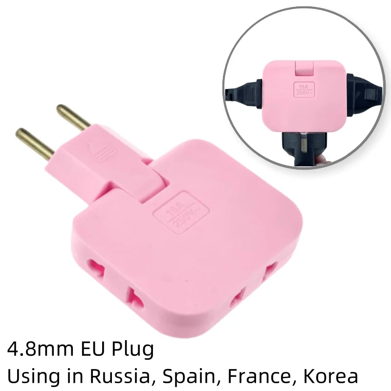 EU Plug 3 IN 1 Power Strip Multiprise 1 Convert 3 Extension Electrical Socket 180° Rotating Fulfillment Socket AC Adapter