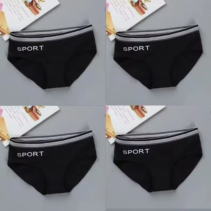 

4pc/Lot Girls Underwear Cotton Panties 8-12-14 Years Old Sports Letters Breathable Briefs