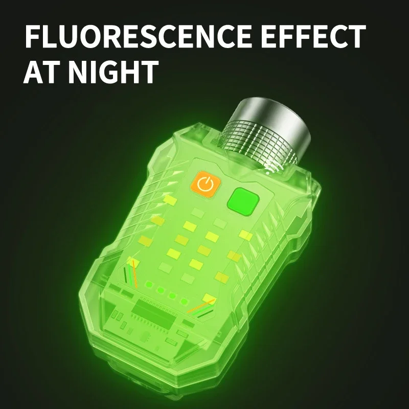 New Multifunctional Portable Work Light Keychain Magnetic Flashlight Cap Clip Lamp Head Rechargeable Led Induction Light