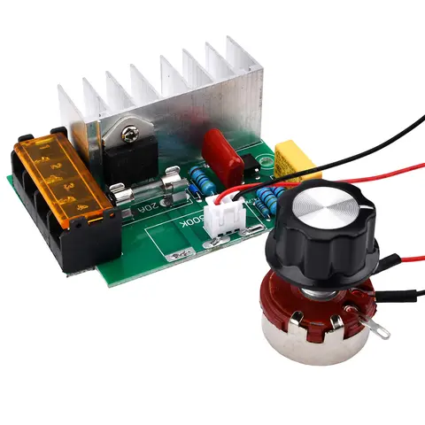 전압 조정기 모터 속도 조절기 조광기, 온도 보험 포함, 4000W 0-220V AC SCR