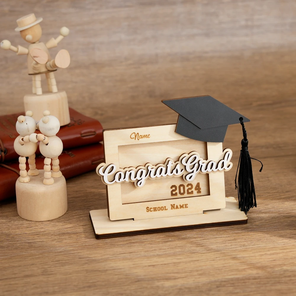 Personalized Graduation Gift Custom Name Date School Name Wooden Craft Gifts  for Friends