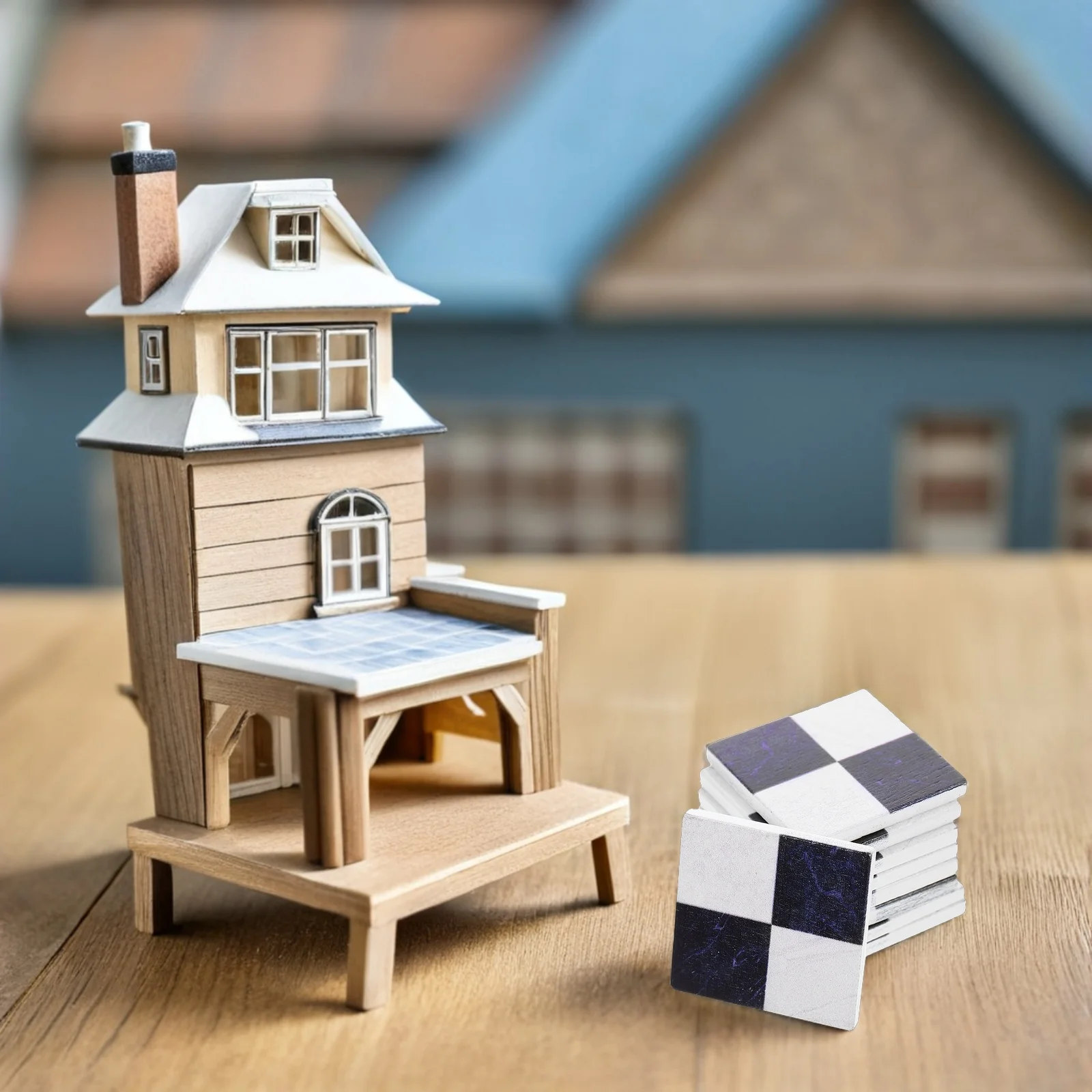 

45 Pcs Miniature Floor Model Tile Wood Dollhouse Floorboard Architecture Flooring for
