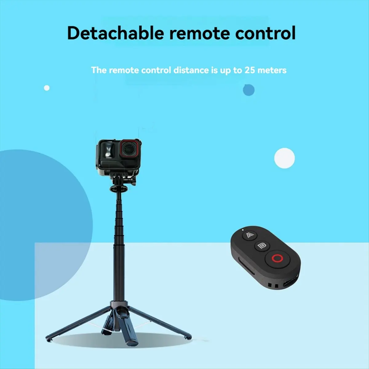 

Mini Selfie Stick with Wireless Remote Control Extension Pole for Phone/ X5/X4/X3/ 13 12 Action Camera