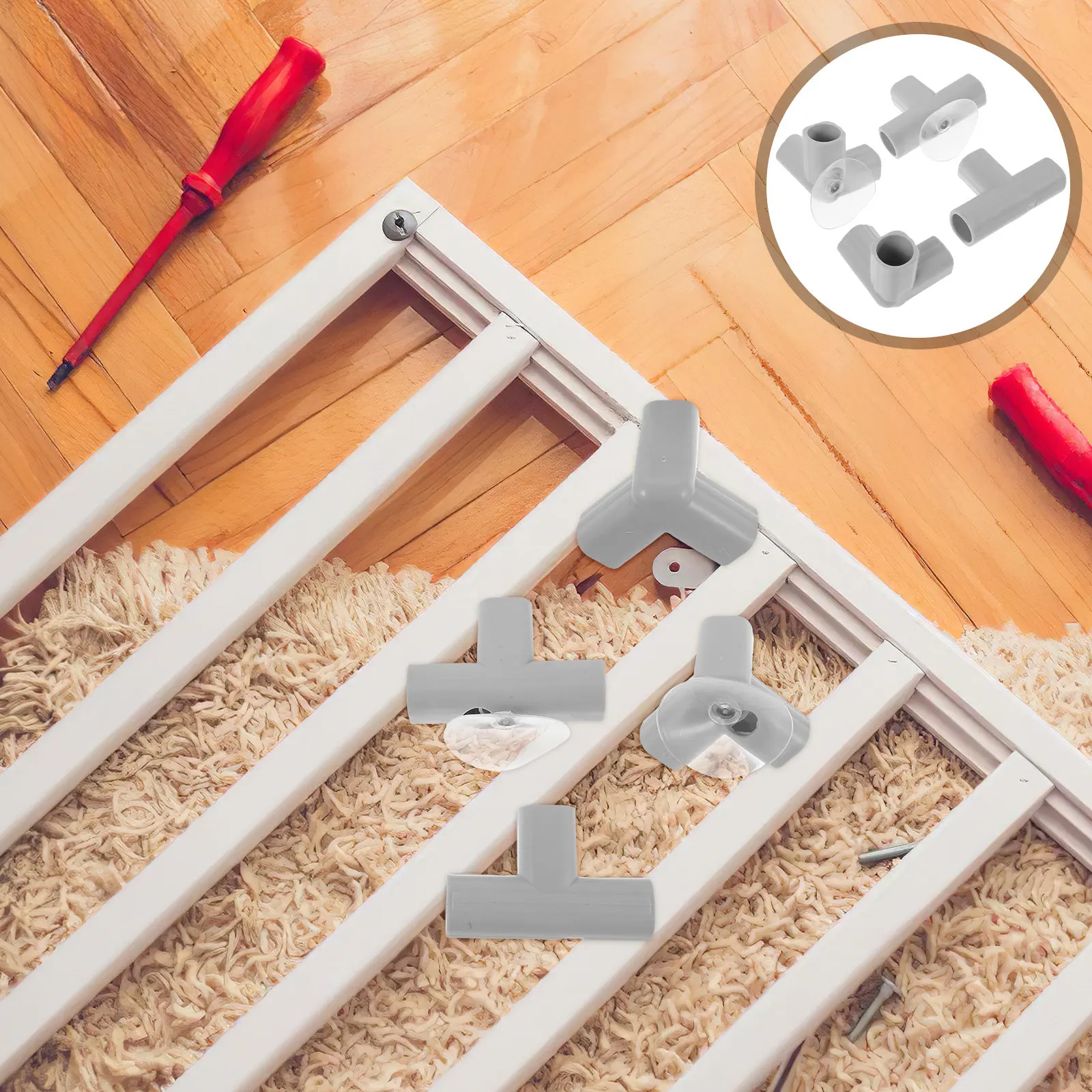 

Комплект пластиковых соединителей для детского манежа, 3-сторонний Т-образный соединитель, запчасти для ограждения детской площадки, внутренний диаметр 0,87 дюйма, для безопасного использования манежа