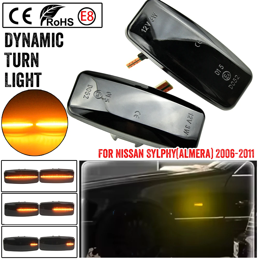 Dynamic Side Turn Signal Indicator For Nissan Sylphy Bluebird Sunny Teana Murano Infiniti M35 FX45 FX35 QX60 Side Marker Lights