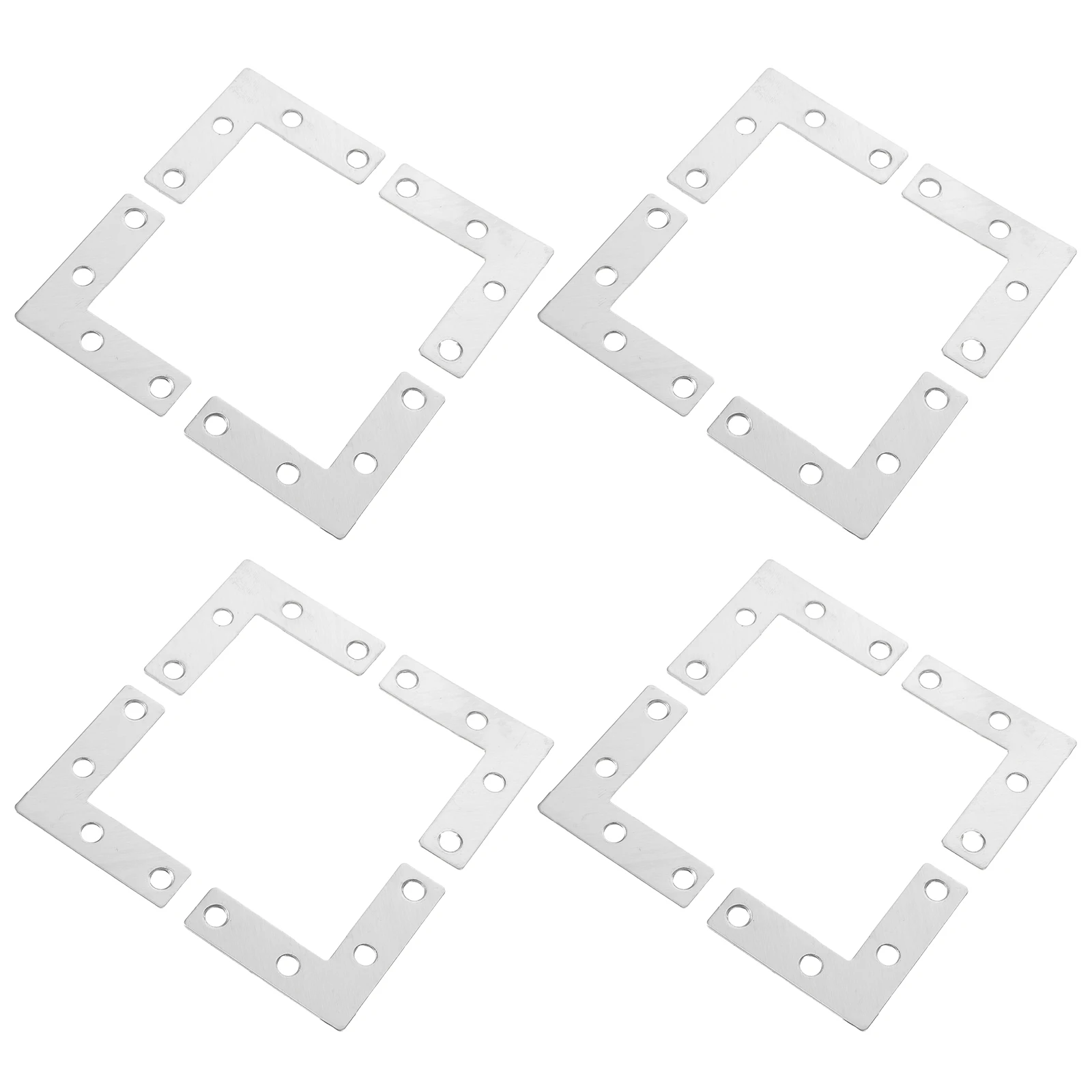 

20Sets Furniture Corner Brackets Stainless Steel L-Shaped Metal Braces for Shelves Tables Cabinets Heavy Duty Support Fixing