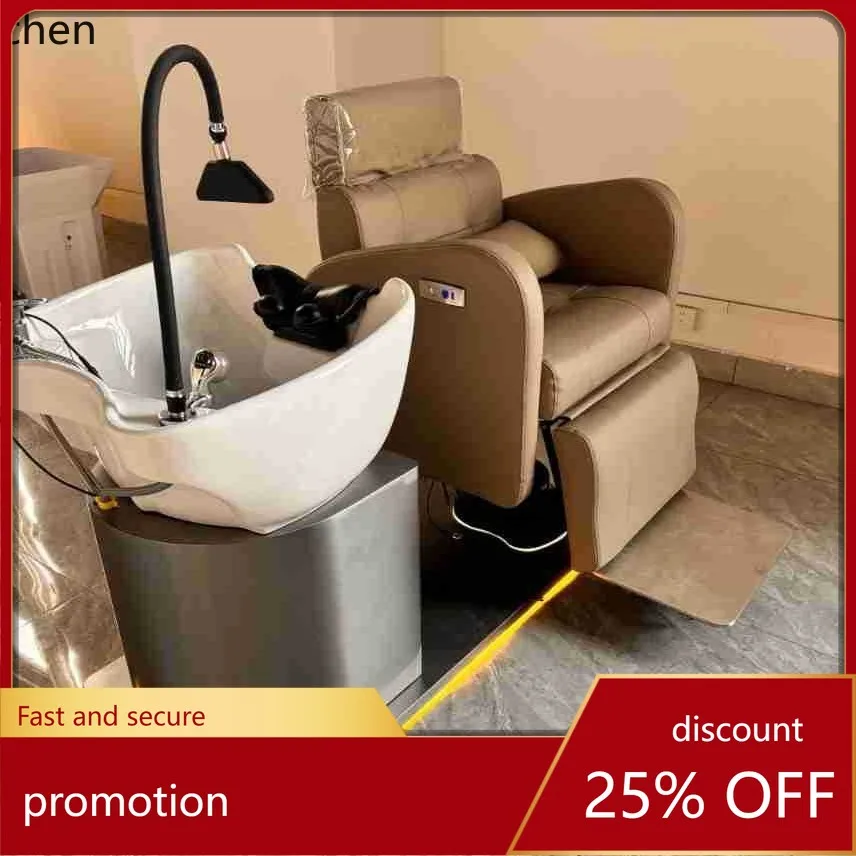 

CZ Semi-Reclining Shampoo Bed Hair Salon Shampoo Bed Hair Salon Water Bed Manufacturer Direct Supply Ceramic Basin Simple