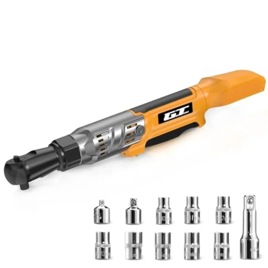 

【Spot goods】3/8" Cordless Ratchet Wrench Compatible with DEWALT 20V MAX Battery 74Ft-Lbs Power Electric Ratchet Tool Kit 1/2" a