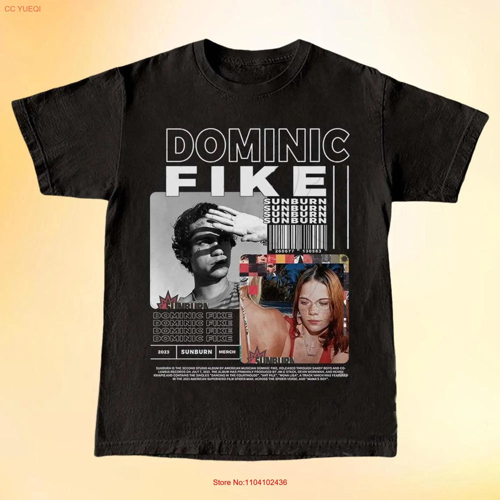 Dominic Fike T Shirt Sunburn Limited Don't Forget About Me Fan long or short sleeves