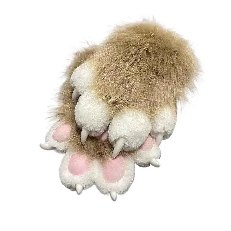 Plüsch Faux Furry Cat Claw Handschuhe Fox Paw Fäustlinge Tier Halloween Kostüm Zubehör für Erwachsene