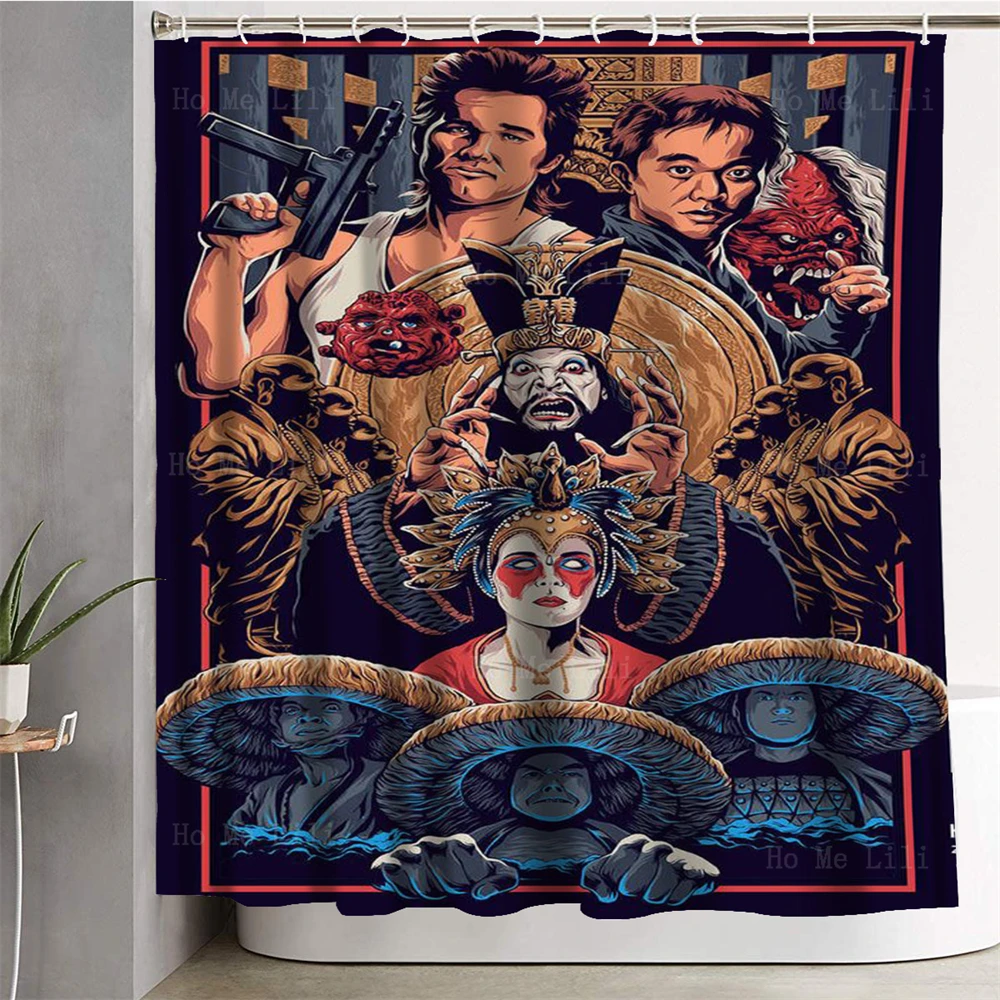 Scary Terrifier Freddy And Jason Big Trouble In Little China During Christmas From Dusk Till Dawn Horror Movie Shower Curtain