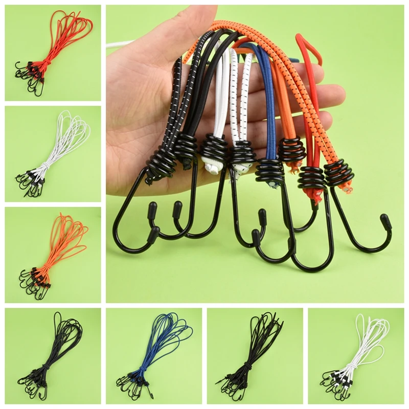 

10Pcs Elastic Binding Rope Hook Luggage Fixed Elastic Strap Outdoor Camping Tent Tarpaulin Sunscreen Cloth Binding Belt Buckle