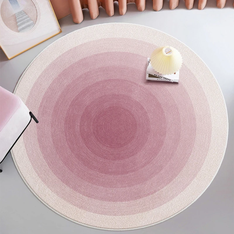 Gradient Color Round Rug Modern Minimalist Carpets for Living Room Cream Style Bedroom Decor Plush Carpet Fluffy Soft Thick Mat