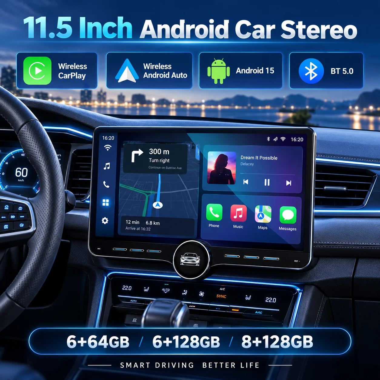 11.5 Inch Android 15 Car Radio For Citroen C4L 2019 Wireless CarPlay Android Auto GPS Navigation Multimedia Video Player Stereo