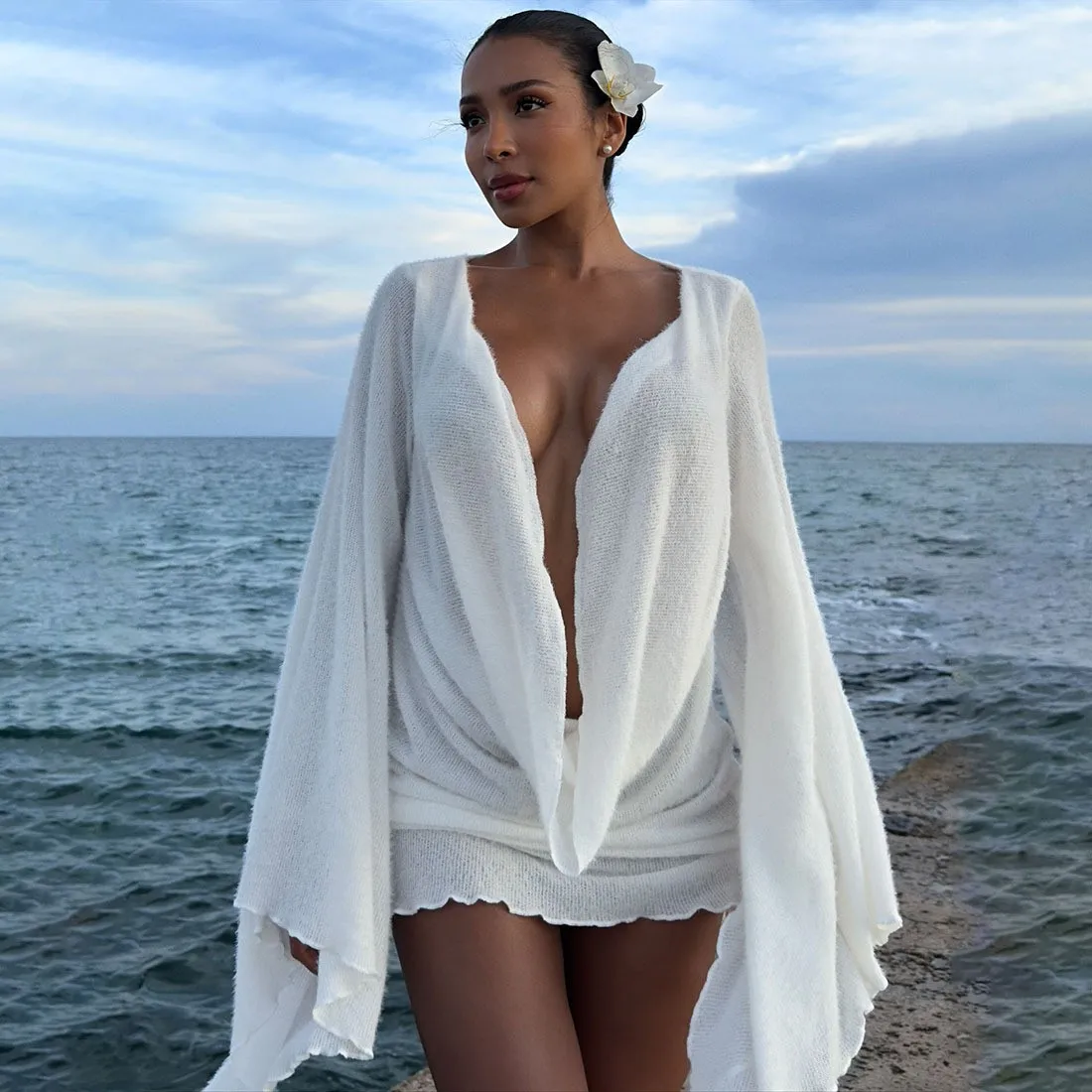 

Сексуальная юбка трапециевидной формы с высокой талией Bell Sve, однотонное облегающее платье, трансграничное платье, осень-зима, новое поступление для женщин