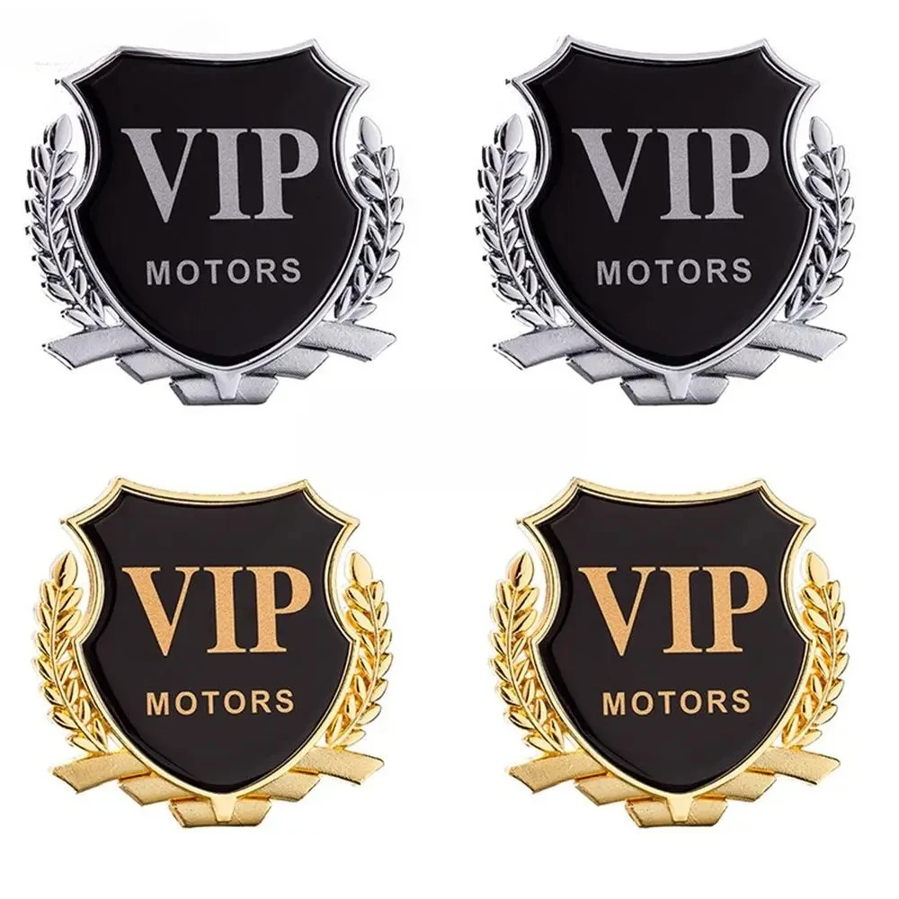 Car Styling 3D VIP Motors Emblem Badge Decal Car Trunk Metal Zinc Alloy Emblem Rear Body Tailgate Accessory Adhesive Badge