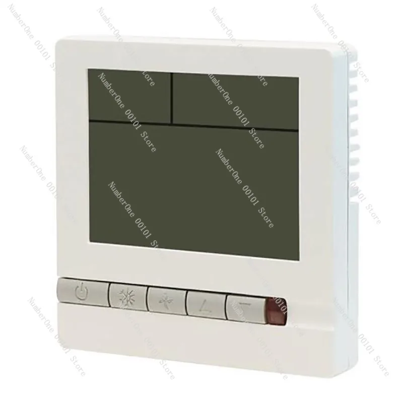 Central Air Conditioning Thermostat Panel Water Cooling Fan Coil Intelligent LCD Three-Speed Switch