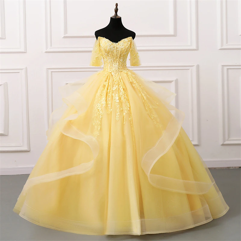 

Yellow Party Dress 15 Quinceanera Dresses Ball Gown Prom Dress 15 Year Old Customized For Girls 2025 Cheap Dress For Quinceanera