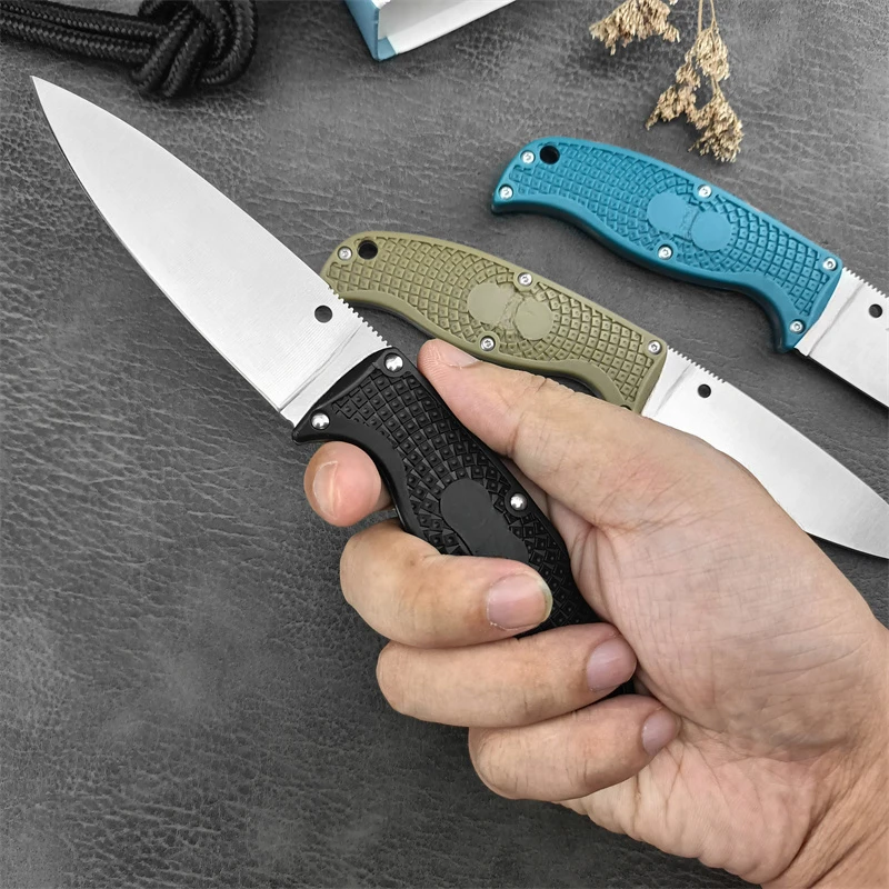 C39 Outdoor cutting knife, nylon fiber handle D2 Handle Camping Survival Tactics Hunting EDC pocket folding pocket knife