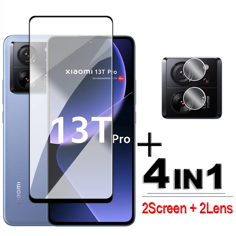 

Закаленное стекло 4 в 1 для Xiaomi 13 T Pro, защитное стекло 2.5D с полным покрытием для Xiaomi 13 T, 13 T Pro, пленка для объектива