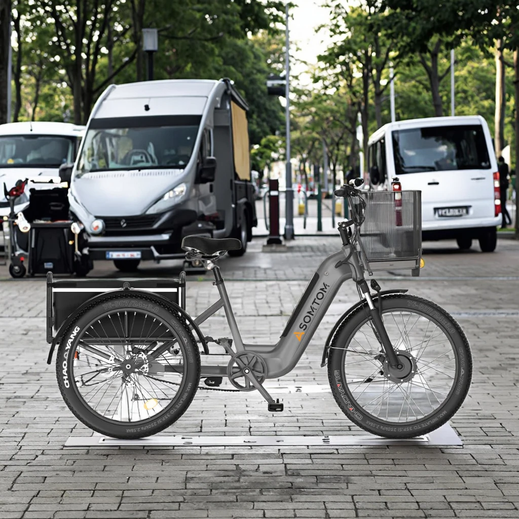 

China Supply WHALE-24 3.0 Freight Electric Tricycle 3 Wheel Bike 48V 500W Mid Drive 15ah Battery 3-wheeler Cargo Ebike