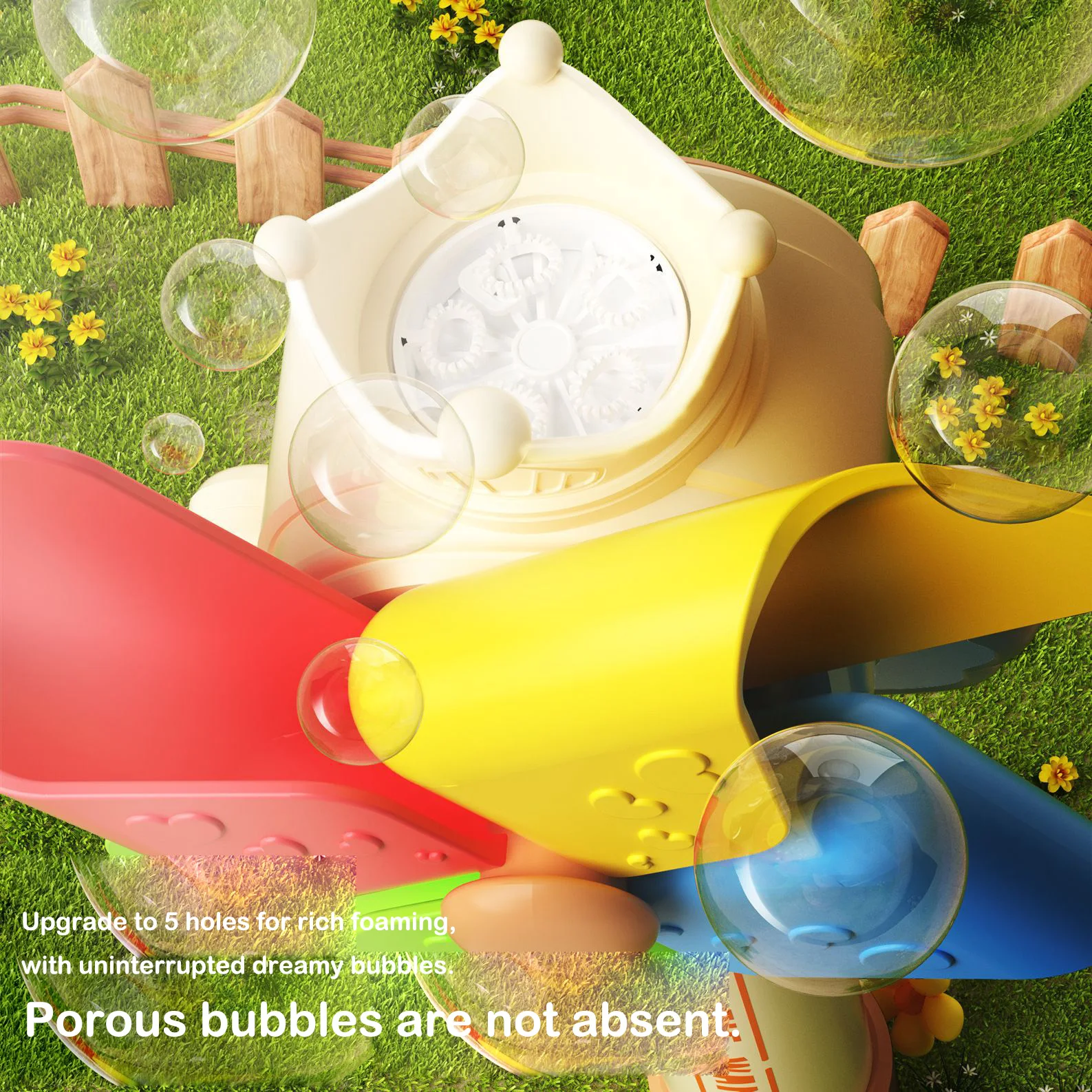 Máquina de burbujas de molino de viento para niños, juguete automático de burbujas de flores con varita de burbujas ligera, soplador de burbujas, juguetes para chico