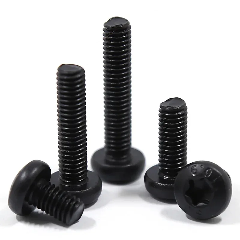 الصف 10.9 الأسود توركس عموم مسمار لولبي الرأس زهر البرقوق الأخدود مكافحة سرقة الترباس M3 M4 M5 M6 M8 M10