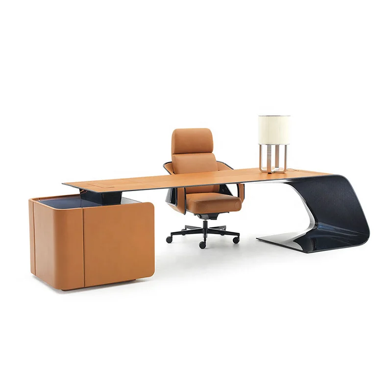 High Quality Luxury Modern Office Desk And Chair Set Office Conference Table With Cabinet Italian Design Executive Desk