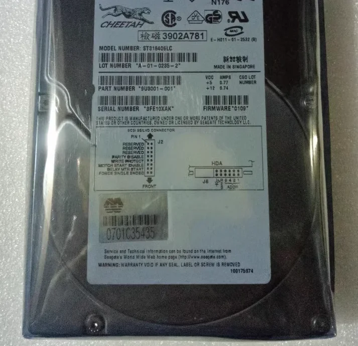 

For ST318406LC 18G 10K U160 80 pin SCSI hard drive