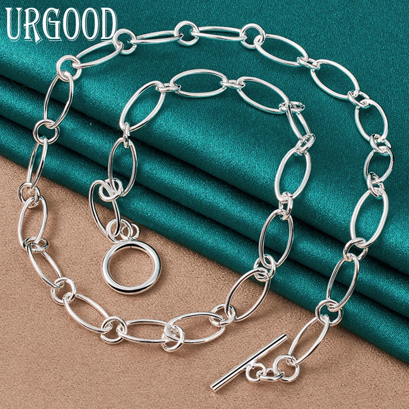 

925 Sterling Silver 46cm Multi-Loop Chain Necklace For Women Men Party Engagement Wedding Fashion Jewelry