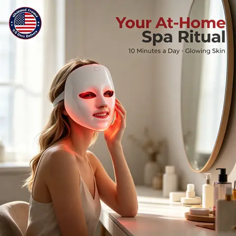 Wireless LED Face Mask 7 Colors Rechargeable Portable Facial Mask Skin Rejuvenation Skin Care Beauty Device