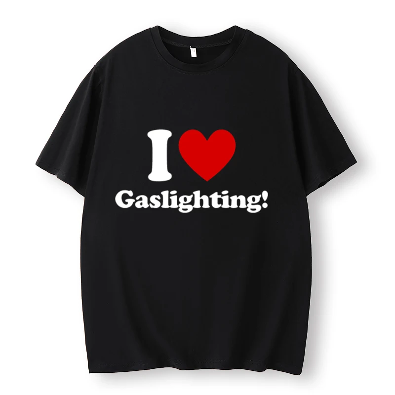 I Love Gaslighting 티셔츠 Y2k 그런지 그래픽 의류, 여름 캐주얼 상의, 크루넥 티셔츠, 오버사이즈 빈티지 고딕 티