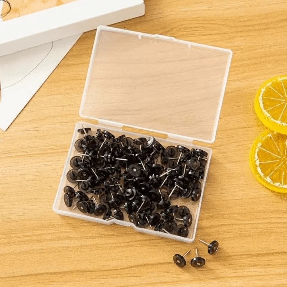 

100Pcs DIY Transparent Push Pins Creative Reusable Round Head Nail Durable Multifunctional Board Thumbtack Photo Wall Decor