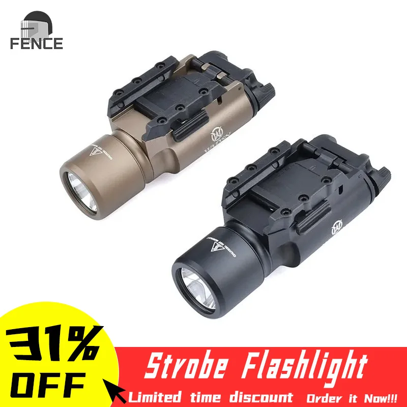 

Tactical Surefir X300U X300 Ultra XH35 X300V Metal Pistol Scout Light Airsoft Weapon Gun Light Strobe Flashlight Lanterna Torch