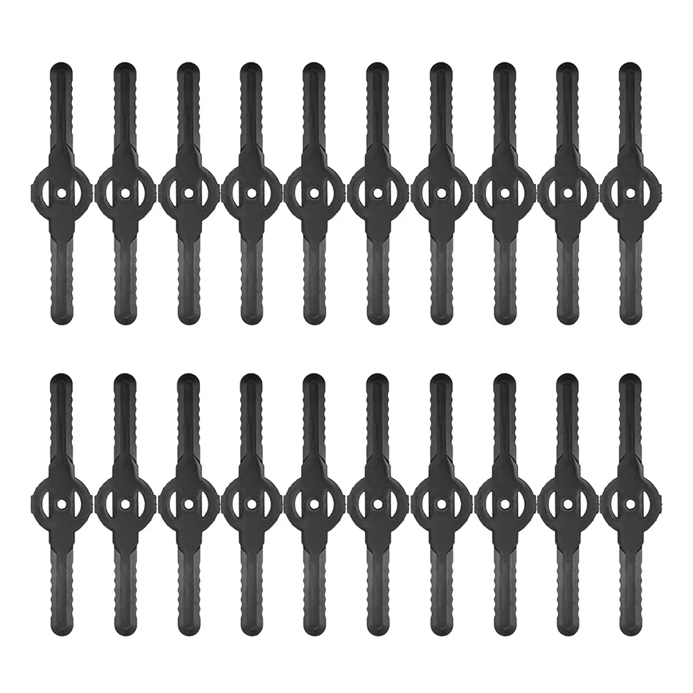 20pcs In-Line Lawn Mower Plastic Blades - Garden Lawn Trimming Accessories for Efficient Mowing