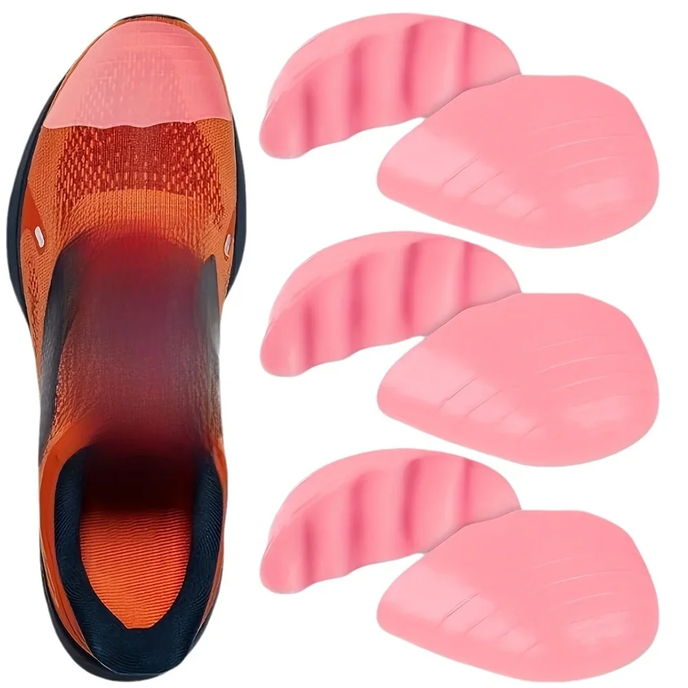 

2 pair adjustable shoe size toe plug, anti squeezing PU soft round toe toe padded half-size cushion sneakers leather shoes