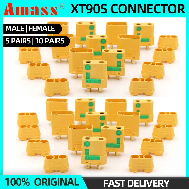 5/10Pairs Amass XT90S XT90-S XT90 Connector Anti-Spark Male Female Plug Adapter For RC Lipo Battery FPV Drone Charger ESC Parts