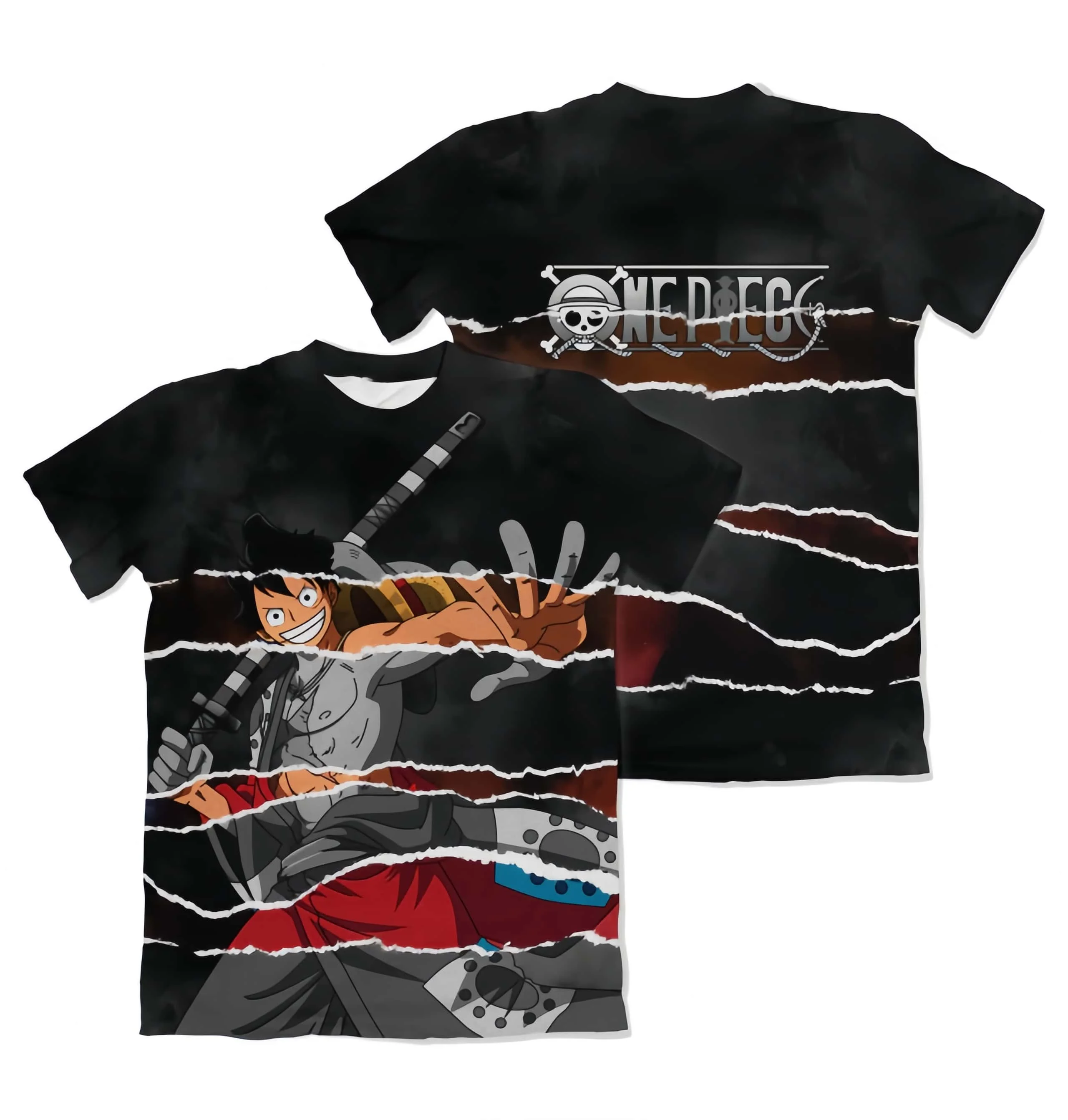 Summer Anime Pirate King Soron Luffy Children Adult Sisters Fans Leisure 3D Sports Breathable T-shirt Is A Friend of All Pants