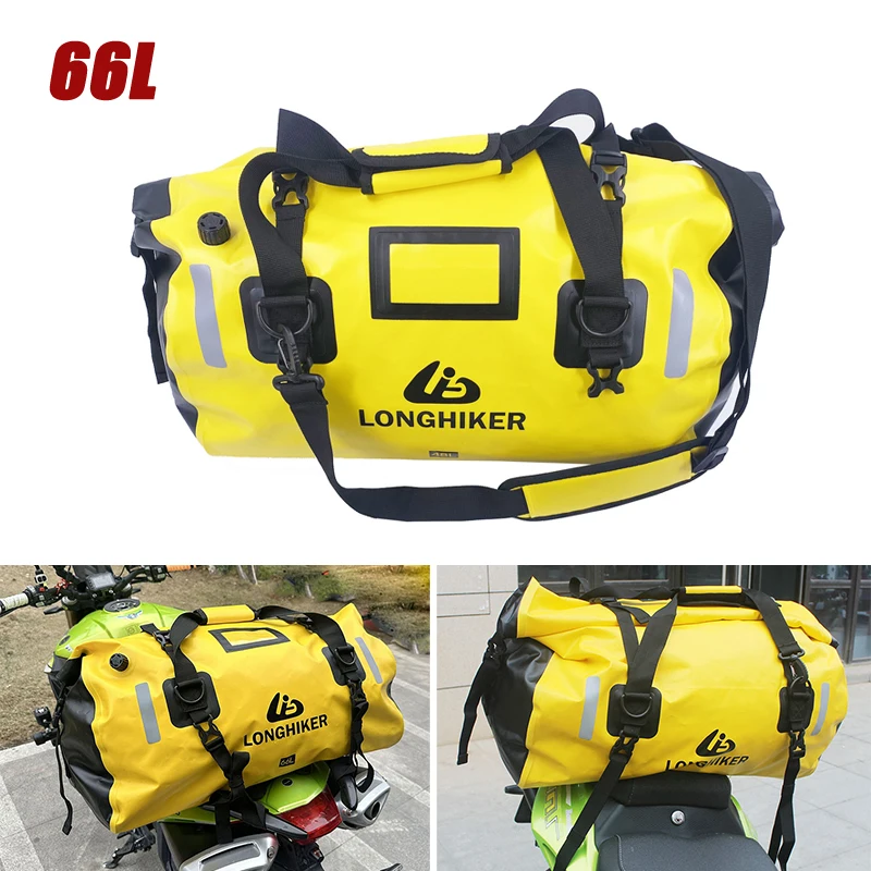 

66л универсальные мотоциклетные седельные сумки 66л водонепроницаемая сумка для хранения мотоциклетный багажный рюкзак хвостовые сумки для приключений на открытом воздухе