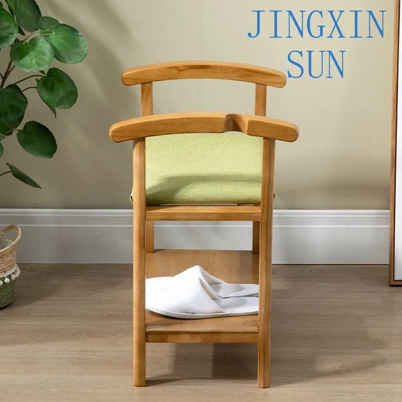 Wooden Shoe Changing Stool Multifunctional Stools Aesthetic Long Luxury Rectangular Entrance Stool Decorative Living Room Stools