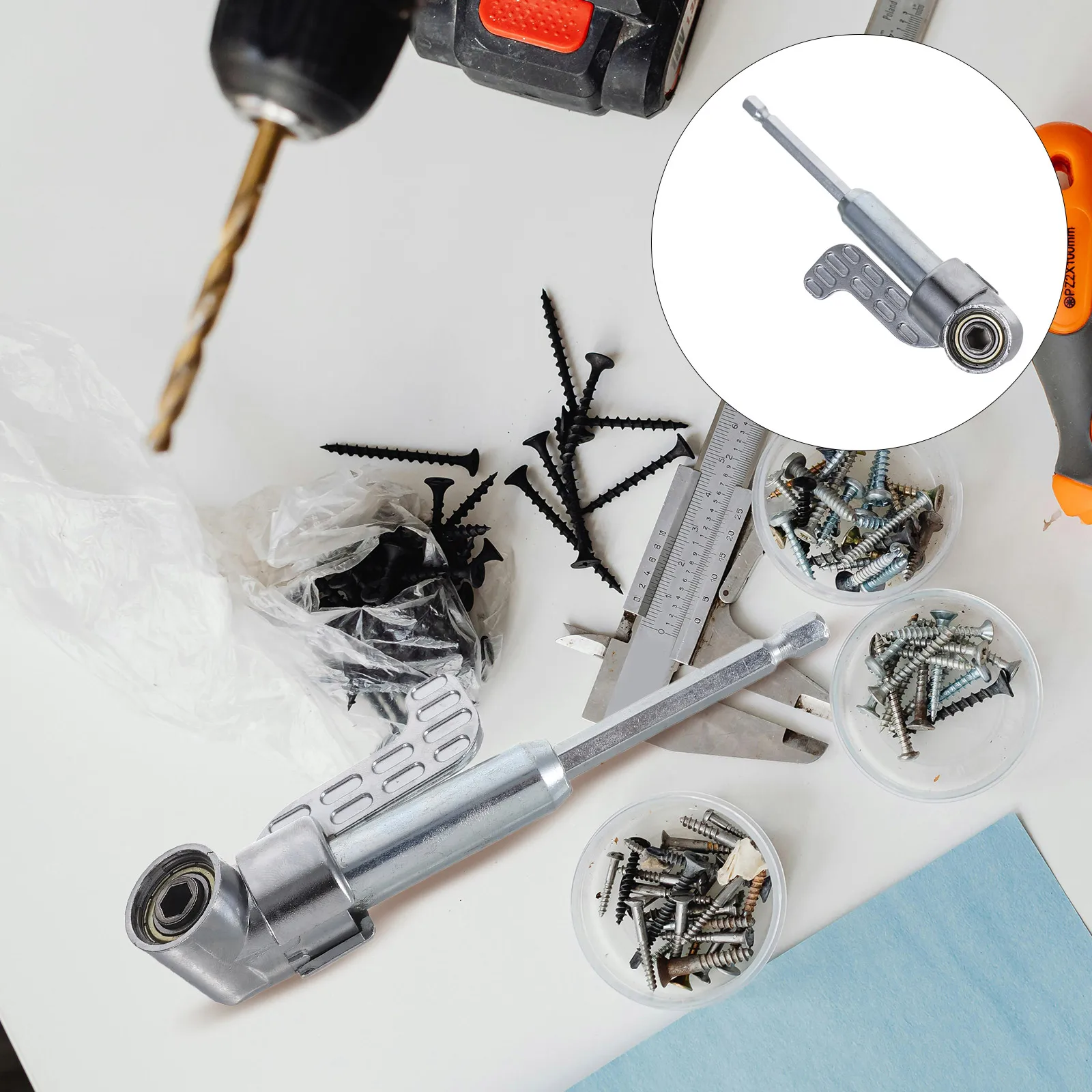 

105 Degree Right Angle Driver Magnetic Screwdriver Socket Adapter Extension for Electric Drill Manual Drill Bit Holder Tight