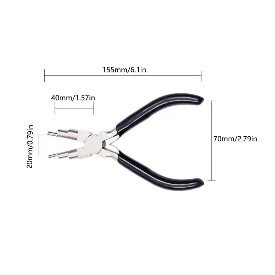 6 In 1 pinze a becchi tondi In acciaio al carbonio utensili manuali per avvolgimento di fili/creazione di gioielli/pinze per la produzione di Bail Making Loop