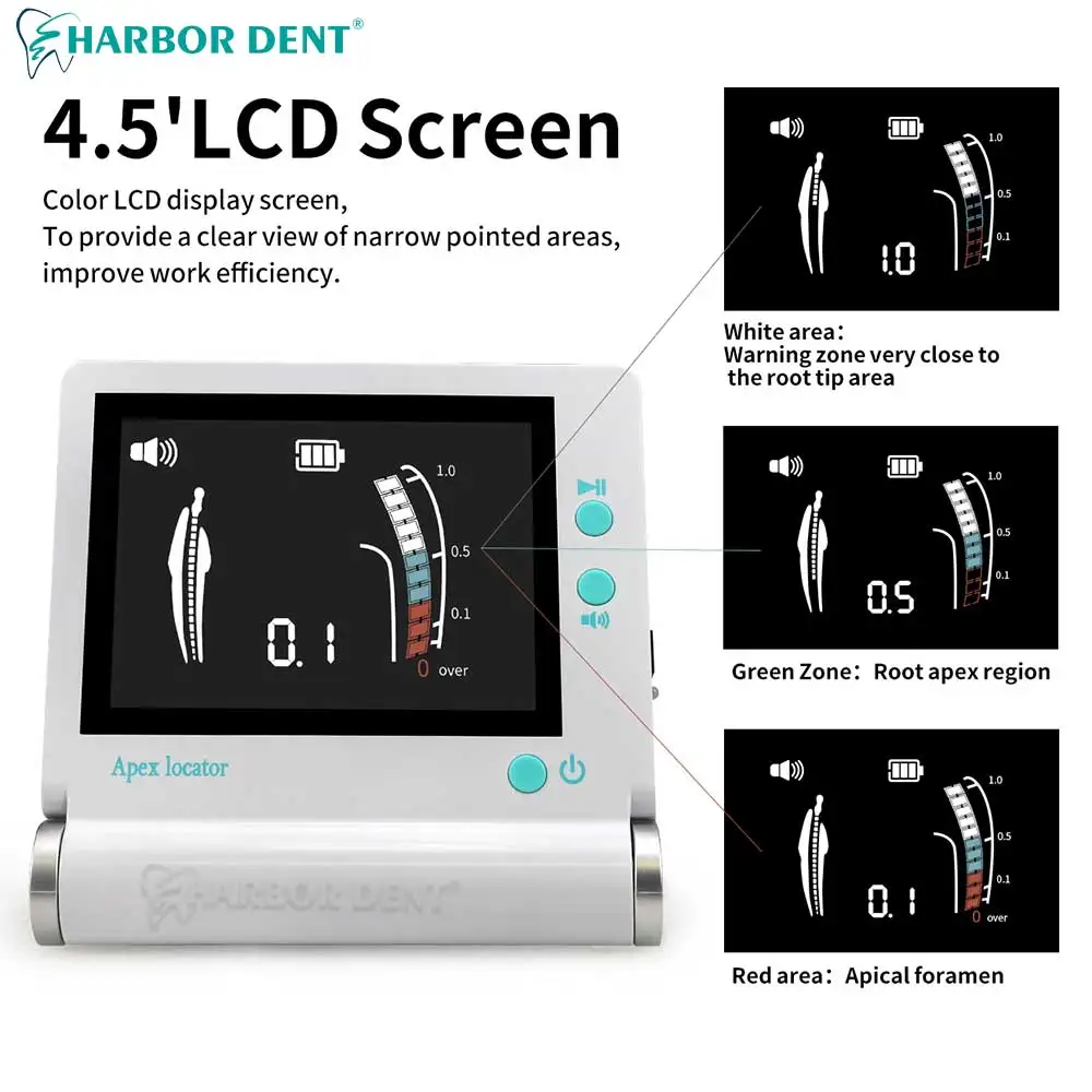 Localizador dental endo apical, canal radicular, localização apical, medição periodôntica, equipamento de medição, peça sobressalente