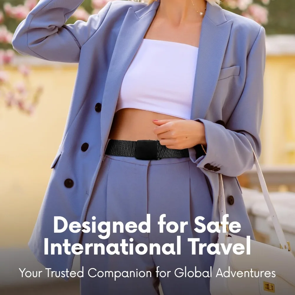 Travel Cash Anti Theft Belt Waist Bag Women Portable Hidden Money Strap Belt Wallet Waist Pack Men Hiding Belt for Men Women