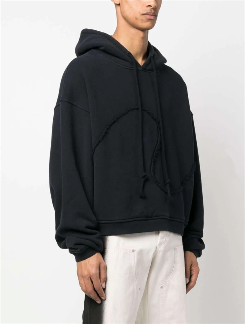 Autumn/Winter New ERL Vintage Solid Color Washed Hoodie High Street Trendy Versatile Simple Cotton Oversize Casual Sports Men