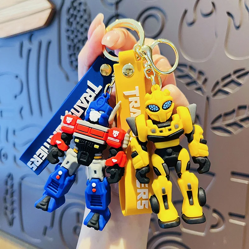 Cartoon car robot keychain - Optimus Prime - Cute couple schoolbag hanger - Keychain - Creative small gift