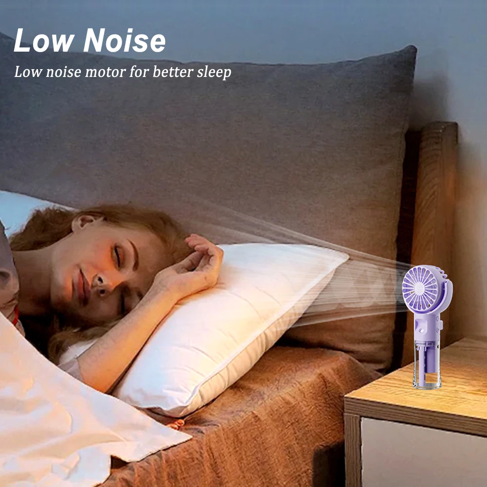 Tragbarer Luftbefeuchter-Ventilator, Mini-Wassernebelventilator, USB wiederaufladbar, tragbarer Mini-Handventilator mit Luftbefeuchter, kleiner Taschen-Handventilator – Detail 6